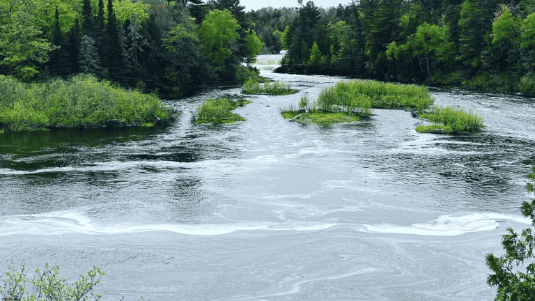 the lower falls in Tahquamenon state park